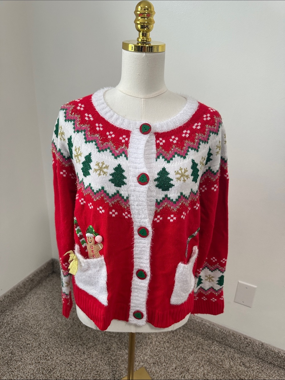 🟣 Holiday Time Christmas Cardigan Sweater